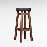 Высокий барный табурет с мягким сиденьем Деревянный стул для барной стойки для кухни, бара ПАБ мягкий79см