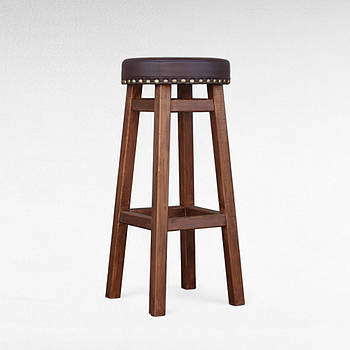 Високий барний табурет з м'яким сидінням Дерев'яний стілець для барної стійки для кухні, бару ПАБу коричневий