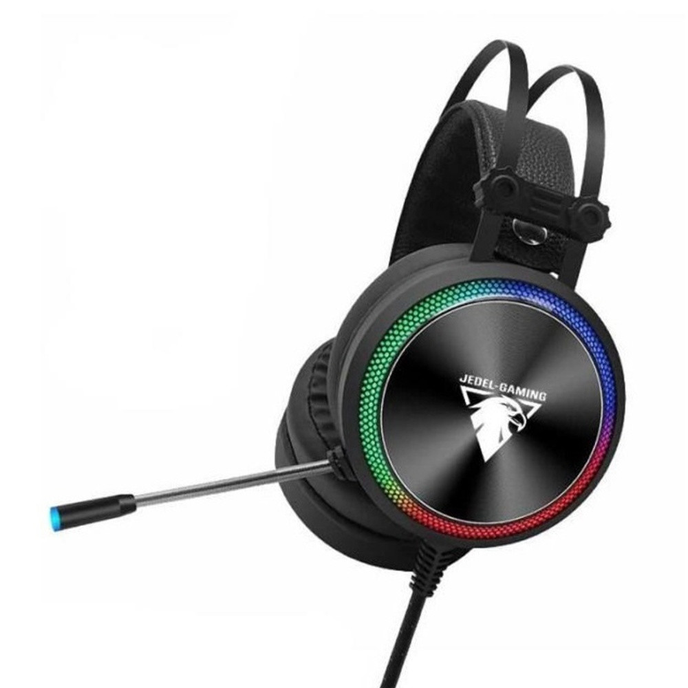 TU TU Наушники накладные Jedel GH-213 игровые с LED подсветкой Jack 3.5 black, фото 1