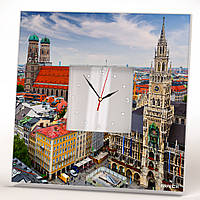 Часы "Мюнхен. Германия. Бавария" украшение декор интерьера для квартиры, дома, офиса, турагенство