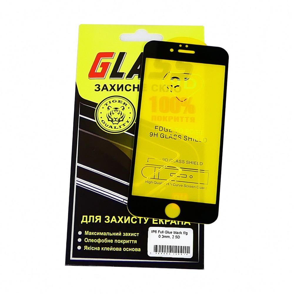 TU TU Защитное стекло для Apple iPhone 6 Full Glue (0.3 мм, 2.5D, чёрное), фото 1
