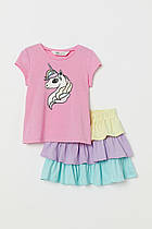 H&M комплект для дівчинки Топ і багатоярусна спідниця 8-10 років зріст 134- 140