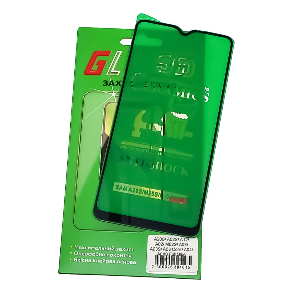 TU TU Защитная пленка для Samsung A20S/ A02S/ A12/ A02/ M02S/ A03/ A03S/ A03 Core/ A04/ A04S Full Glue Ceramics (чёрная), фото 1