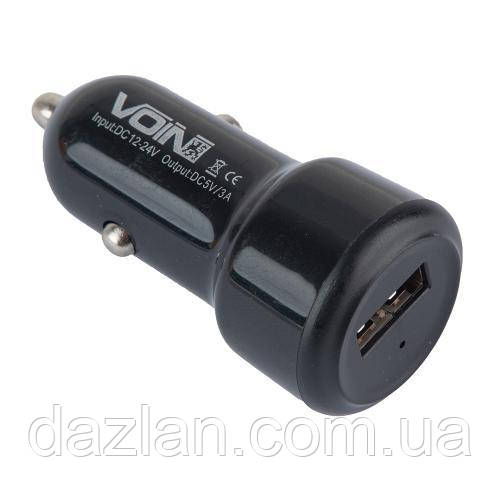 Автомобільний зарядний пристрій VOIN C-36209, 1 USB (12/24V — 5V 3,0A) (C-36209)