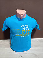 Футболка для хлопчика підлітка Туреччина Sazz на 8-14 років Напис 100% бавовна блакитна