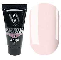 Акриловый гель для наращивания Valeri Acryl Gel 03 Milky pink 15 мл original