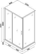 Душова кабіна Nisa 120x80 см з піддоном 13 см, прозоре скло, фото 5