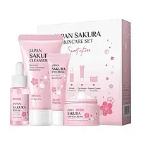 Подарочный набор с экстрактом японской сакуры Laikou Japan Sakura Sweet Kiss 4 предметный