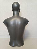 Манекен чоловічий торс з безликою головою сірий Стас, фото 4