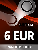 6 EUR Random 1 Key для ПК (Ключ активації Steam) регіон Весь світ