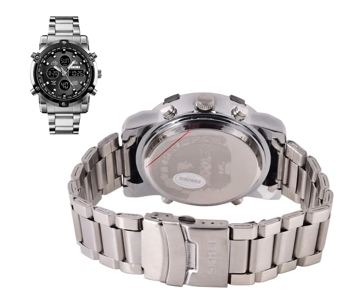 Ремінець на годинник Skmei 1389 сріблястий БЕЗ НАЛОЖКИ!