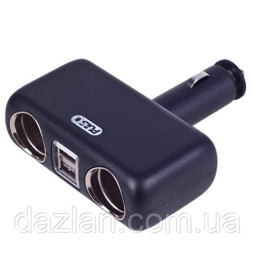 Розгалужувач прикурювача PULSO 2 виходи + 2 USB 2400 mA 12/24V SC-2004 см. кут (SC-2004)