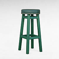 Высокий барный табурет с мягким сиденьем Деревянный стул для барной стойки для кухни, бара ПАБ мягкий79см Зеленый