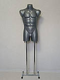 Манекен чоловічий сірий на хромованій підставці "Давид", фото 4