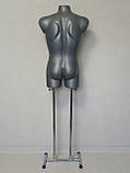 Манекен чоловічий сірий на хромованій підставці "Давид", фото 3