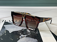 Модные солнцезащитные очки роскошные c защитой от ультрафиолета UV 400 коричневые леопардовые GSM