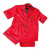 Сатиновый комплект пижама Victoria's Secret Satin Short PJ Set красный GSM