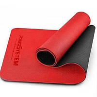 Коврик для йоги и фитнеса Power System Mat Premium PS-4060 Красный (56227054)