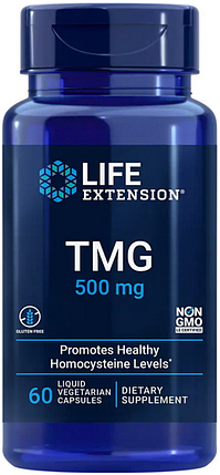 Триметилгліцин Life Extension TMG 500 mg 60 veg caps, фото 1