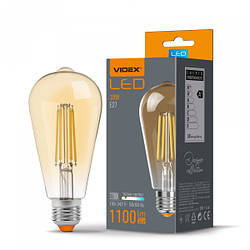 LED лампа VIDEX Filament ST64FA 10W E27 2200K бронза