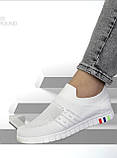 Мокасини жіночі сліпони літні сітка білі, фото 5