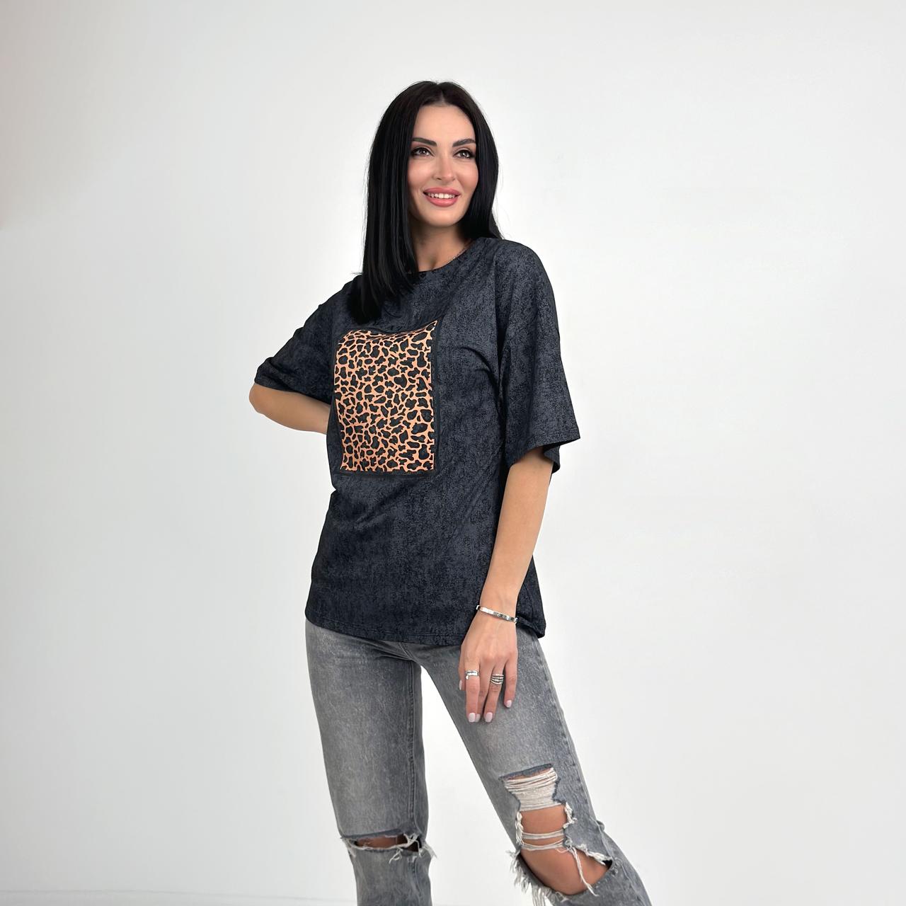 Жіноча футболка з анімалістичним принтом "Roar" (Турція) оптом від виробника | Норма і батал