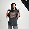 Жіноча футболка з анімалістичним принтом "Roar" (Турція) оптом | Батал, фото 10