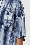 Літня блузка з принтом Finn Flare S21-11021-101 синя S, фото 6