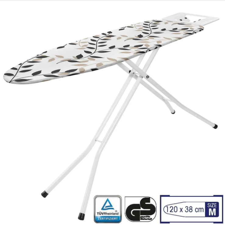 Прасувальна Розкладна Дошка для прасування Casa Si Superstandard Basic 120x38 White/Black Leaves (CS95150E166) Австрія