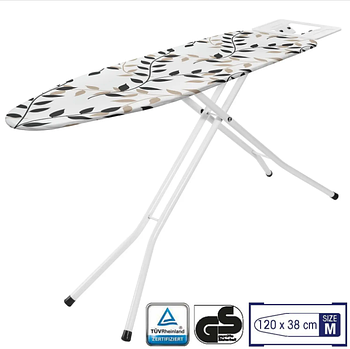 Прасувальна Розкладна Дошка для прасування Casa Si Superstandard Basic 120x38 White/Black Leaves (CS95150E166) Австрія