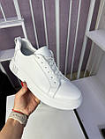 Кросівки жіночі Nivelle білі шкіряні кеди повсякденні демісезонні, фото 6