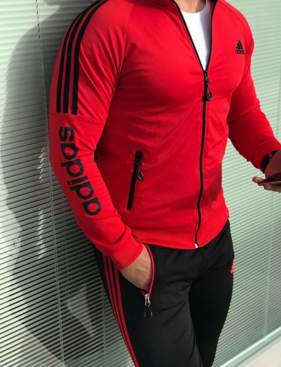 Чоловічий спортивний костюм Adidas, червоний Адідас