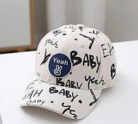 Дитяча кепка біла 2-9 років на хлопчика та дівчинку бейсболка