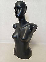 Манекен торс жіночий чорний з головою "Оля"