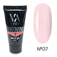 Акриловый гель для наращивания Valeri Acryl Gel 07 SHIMMER PINK 15 мл original