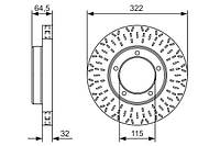 Тормозной диск TOYOTA LAND CRUISER 100 (_J1_) 1984-2008 г.