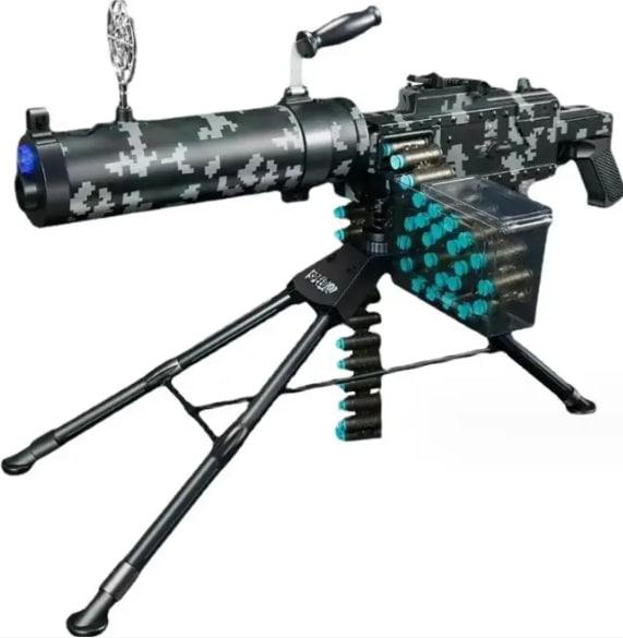 Детский игровой автомат-пулемет с мягкими пульками на присосках в наборе работает на аккумуляторе качественный - фото 1 - id-p2184117632