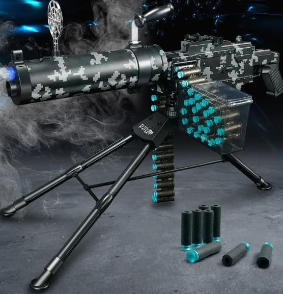 Детский игровой автомат-пулемет с мягкими пульками на присосках в наборе работает на аккумуляторе качественный - фото 2 - id-p2184117632
