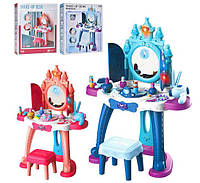 Детский игрушечный туалетный столик в двух цветах Трюмо для девочек со стульчиков и аксессуарами с музыкой RTB