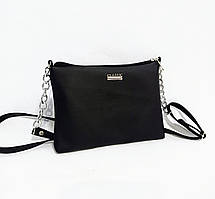 Сумочка жіноча клатч через плече 24*17см еко-шкіра чорна (5-0236)
