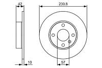 Тормозной диск OPEL ASTRA G (T98) / OPEL ASTRA H (A04) 1998-2014 г.