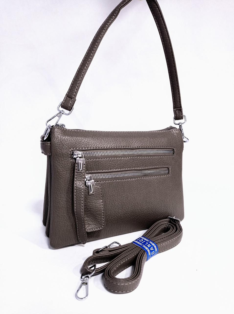 Сумочка жіноча клатч через плече Daniki 25*18см еко-шкіра капучіно (5-0239)