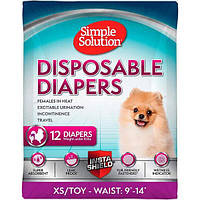 Гигиенические подгузники для собак Simple Solution Disposable Diapers XS/TOY 12 шт