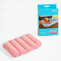 Надувная флокированная подушка Intex 68676, розовая