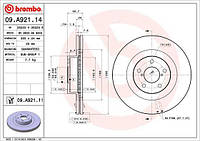 Тормозной диск SUBARU BRZ / SUBARU XV (_GP_) / SUBARU LEGACY (BH) 1998-2015 г.