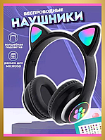 Бездротові навушники з котячими вушками cat Дитячі навушники для дівчаток cat чорного кольору gld