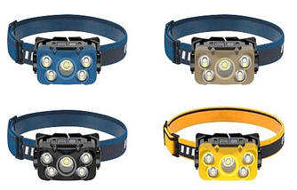 Ліхтар налобний Rablex RB960, жовтий + білий, 5*COB, Sensor, акум, Type-C