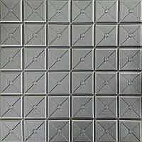 Самоклеящаяся декоративная 3D панель квадрат серебро 700x700x8мм (177)