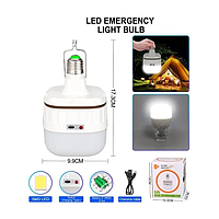 Акумуляторна лампа аварійного освітлення FA-7936, 30 W, E27, 2x18650/3×ААА, гак, ЗП Type-C