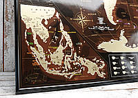 Скретч карта в тубусе, My Map Chocolate edition, стирающаяся карта мира, ENG «H-s»